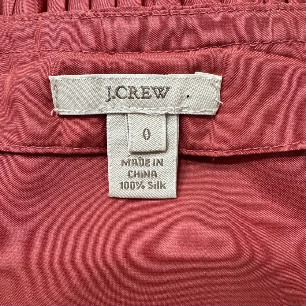 J. Crew Ruffle Collar Sleeveless Silk Blouse 0